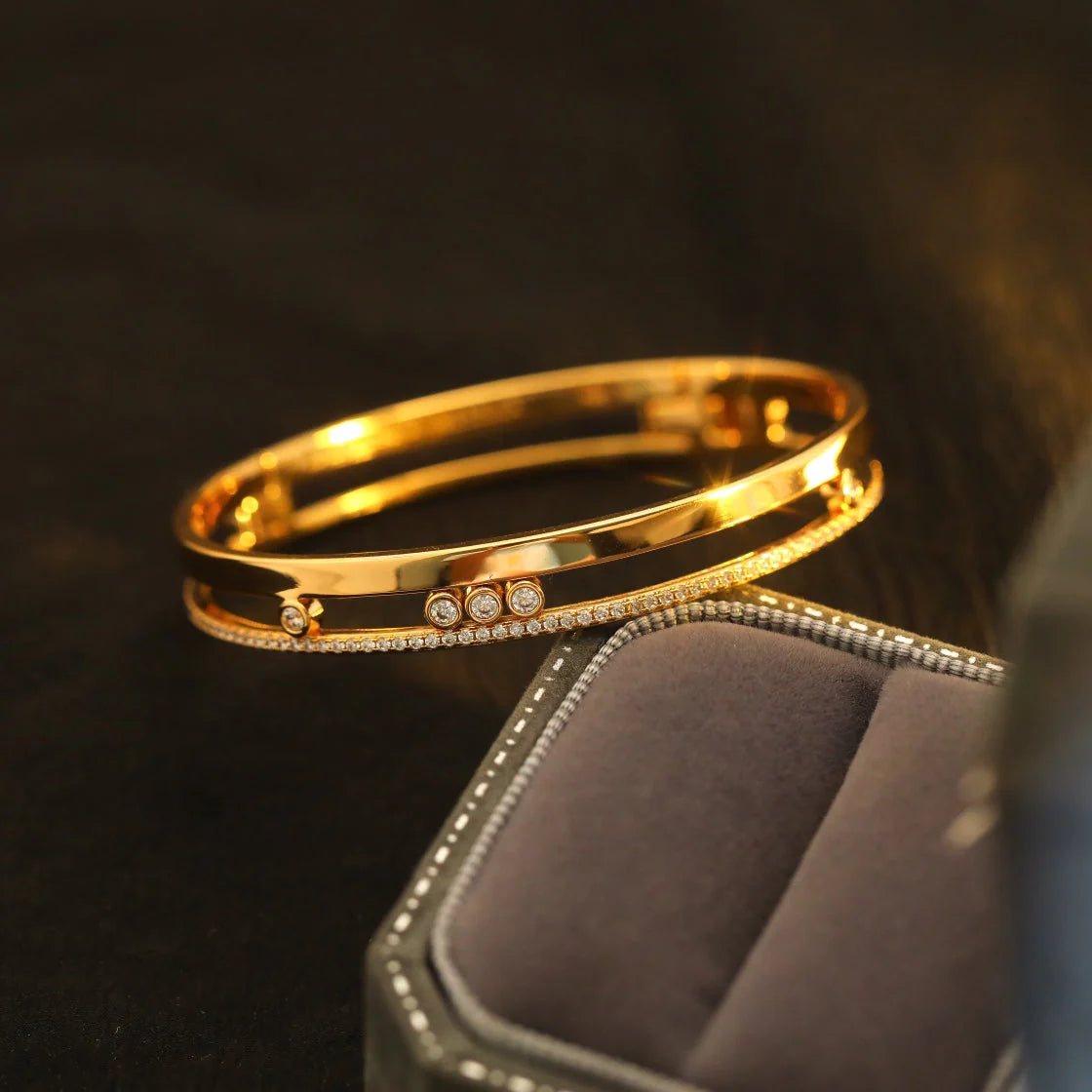 [baslovejewels]Move Romane Diamond Bangle Bracelet
