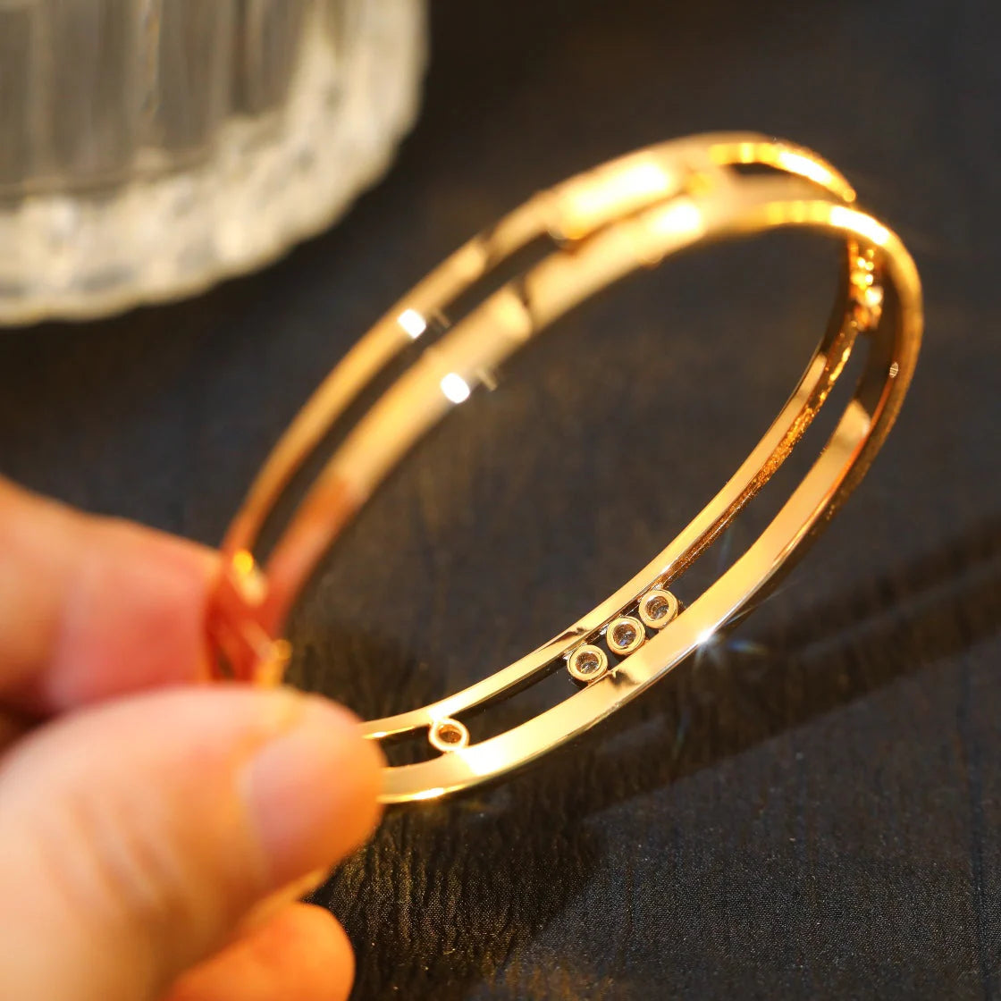 [baslovejewels]Move Romane Diamond Bangle Bracelet