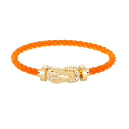 [baslovejewels]CHANCE LARGE 8 FIGURE BUCKLE HALF DIAMOND BRACELET GOLD