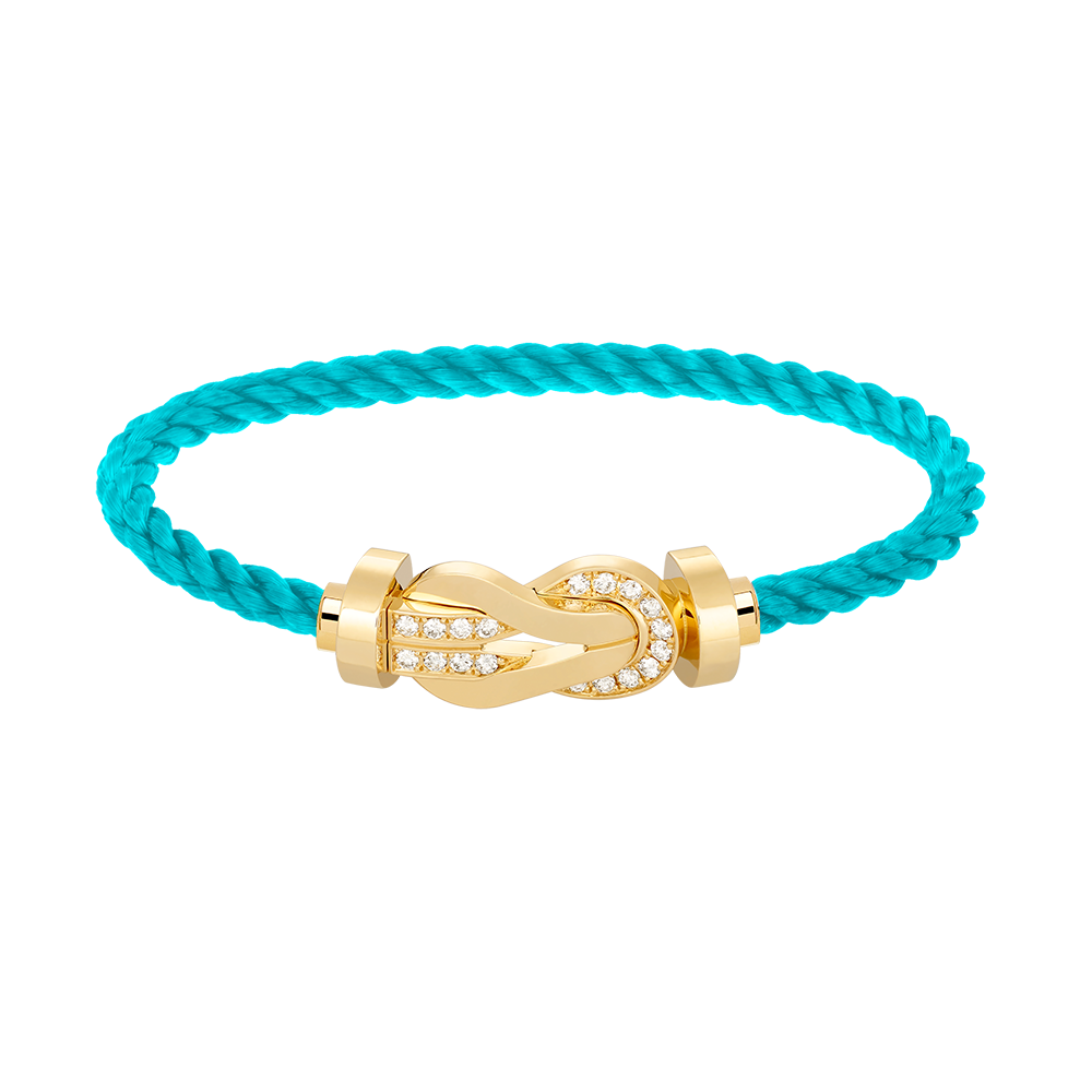 [baslovejewels]CHANCE LARGE 8 FIGURE BUCKLE HALF DIAMOND BRACELET GOLD