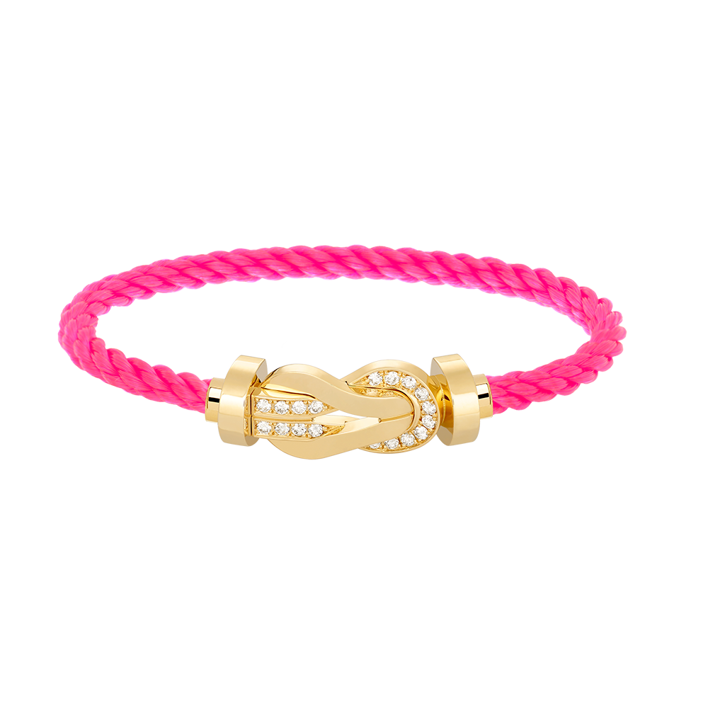 [baslovejewels]CHANCE LARGE 8 FIGURE BUCKLE HALF DIAMOND BRACELET GOLD