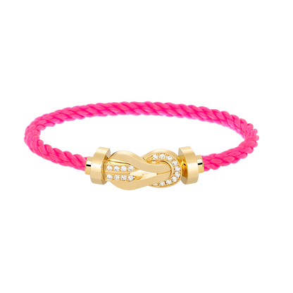 [baslovejewels]CHANCE LARGE 8 FIGURE BUCKLE HALF DIAMOND BRACELET GOLD