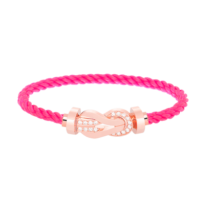 [baslovejewels]CHANCE LARGE 8 FIGURE BUCKLE HALF DIAMOND BRACELET ROSE GOLD