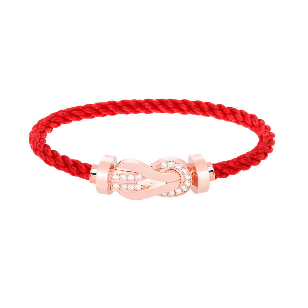 [baslovejewels]CHANCE LARGE 8 FIGURE BUCKLE HALF DIAMOND BRACELET ROSE GOLD