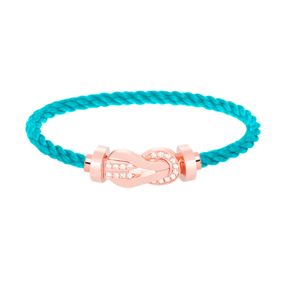 [baslovejewels]CHANCE LARGE 8 FIGURE BUCKLE HALF DIAMOND BRACELET ROSE GOLD