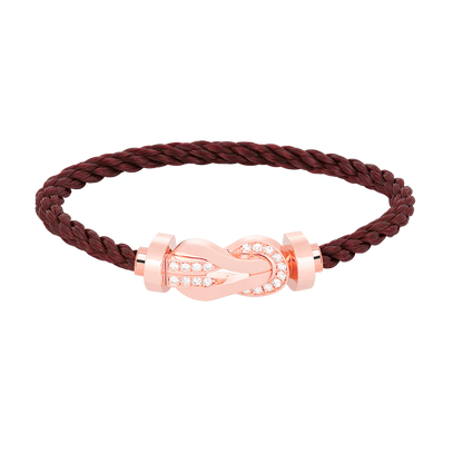 [baslovejewels]CHANCE LARGE 8 FIGURE BUCKLE HALF DIAMOND BRACELET ROSE GOLD