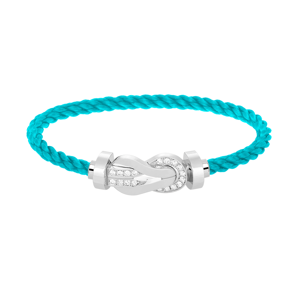 [baslovejewels]CHANCE LARGE 8 FIGURE BUCKLE HALF DIAMOND BRACELET SILVER