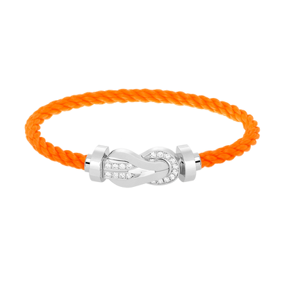 [baslovejewels]CHANCE LARGE 8 FIGURE BUCKLE HALF DIAMOND BRACELET SILVER