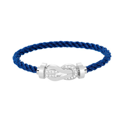 [baslovejewels]CHANCE LARGE 8 FIGURE BUCKLE HALF DIAMOND BRACELET SILVER