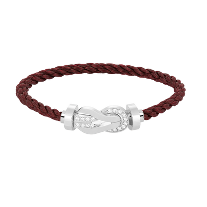 [baslovejewels]CHANCE LARGE 8 FIGURE BUCKLE HALF DIAMOND BRACELET SILVER