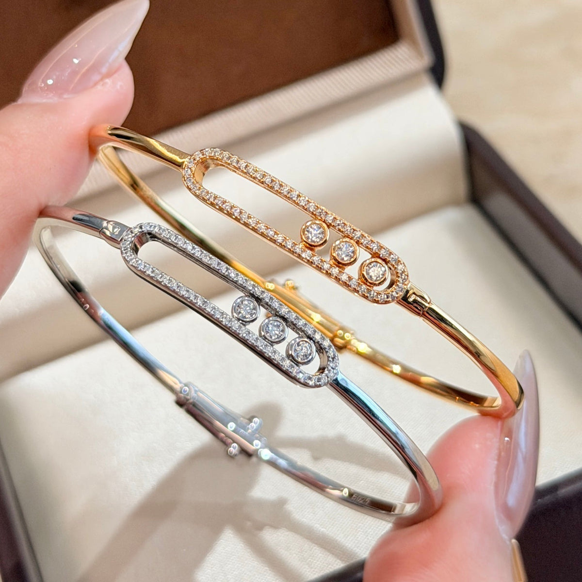 [baslovejewels]Move Pavé Diamond Bangle Bracelet M