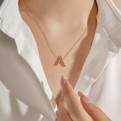 [baslovejewels]Sparkling "A" Shape Necklace