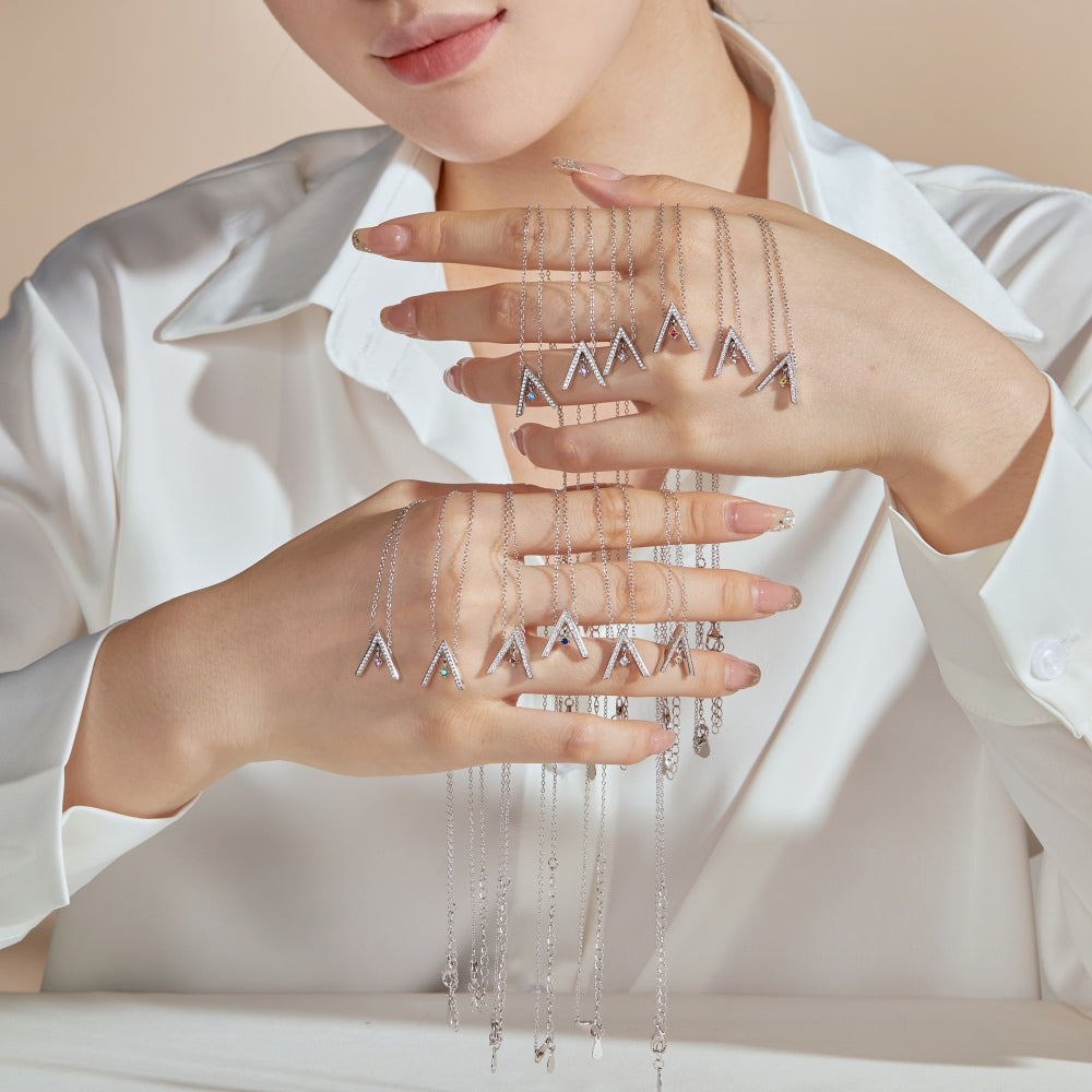 [baslovejewels]Sparkling "A" Shape Necklace