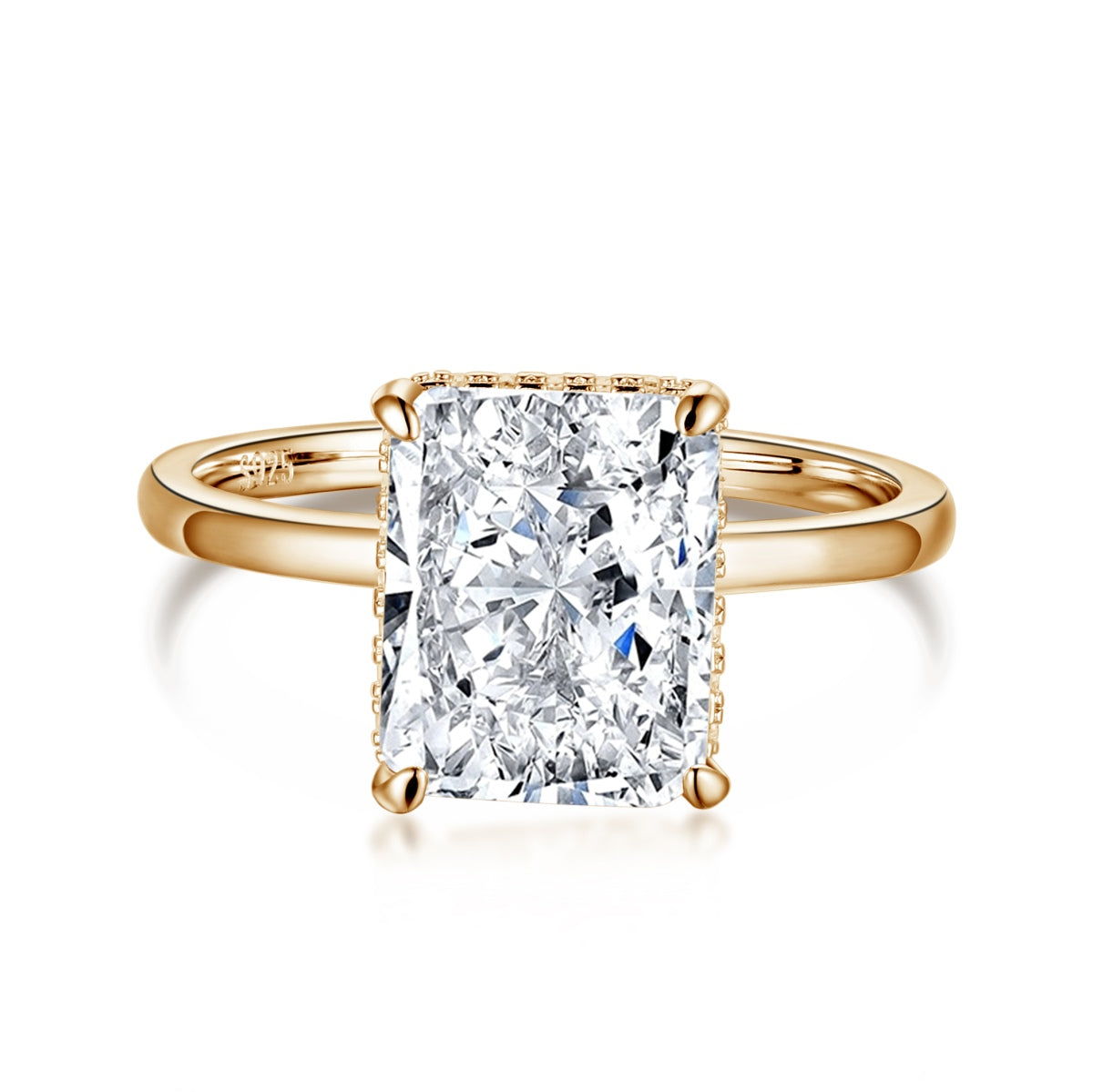 [baslovejewels]4.0 Carat Ornate Enchanting Radiand Cut Banquet Ring