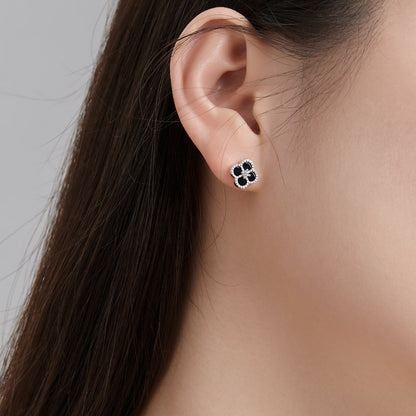 [baslovejewels]Four-Leaf Clover Flower Shape Exquisite Earrings