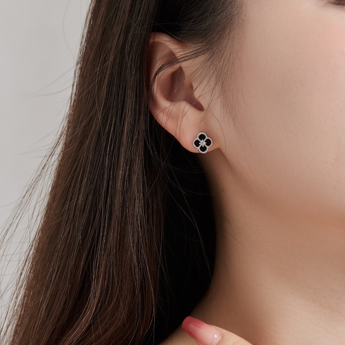 [baslovejewels]Four-Leaf Clover Flower Shape Exquisite Earrings