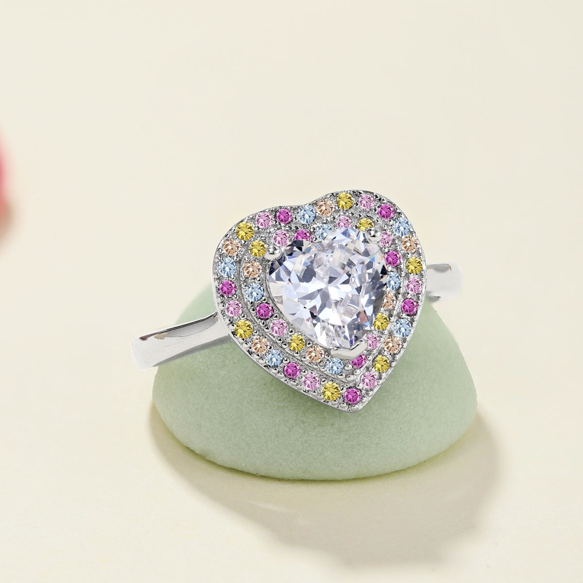 [baslovejewels]Delicate Ebullient Heart Shape Wedding Ring