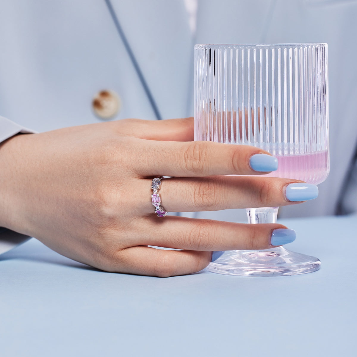 [baslovejewels]Unique Colorful Emerald Cut Party Ring