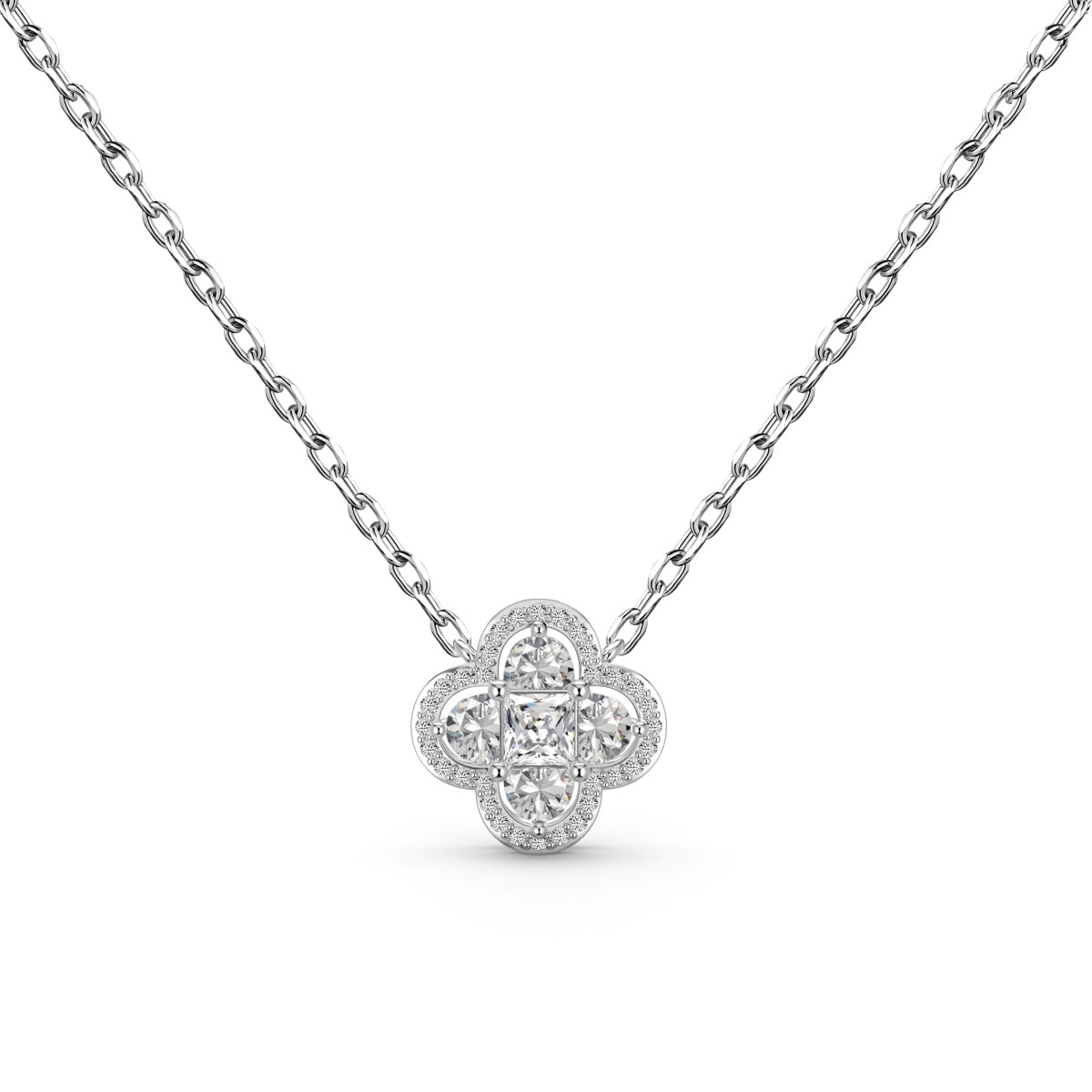 [baslovejewels]Spliced Lucky Four-Leaf Clover Versatile Necklace