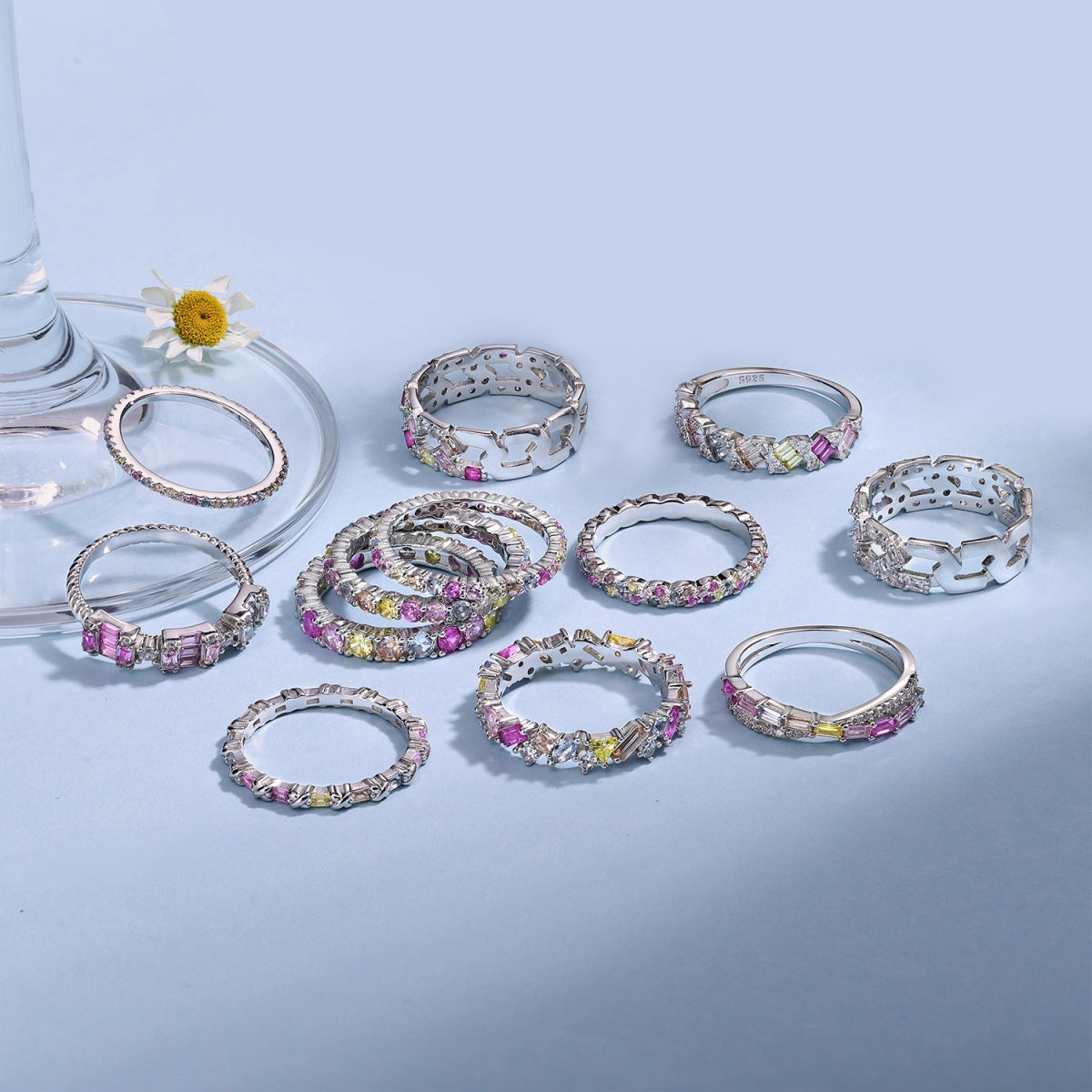 [baslovejewels]Radiant Sparkling Round Cut Daily Ring