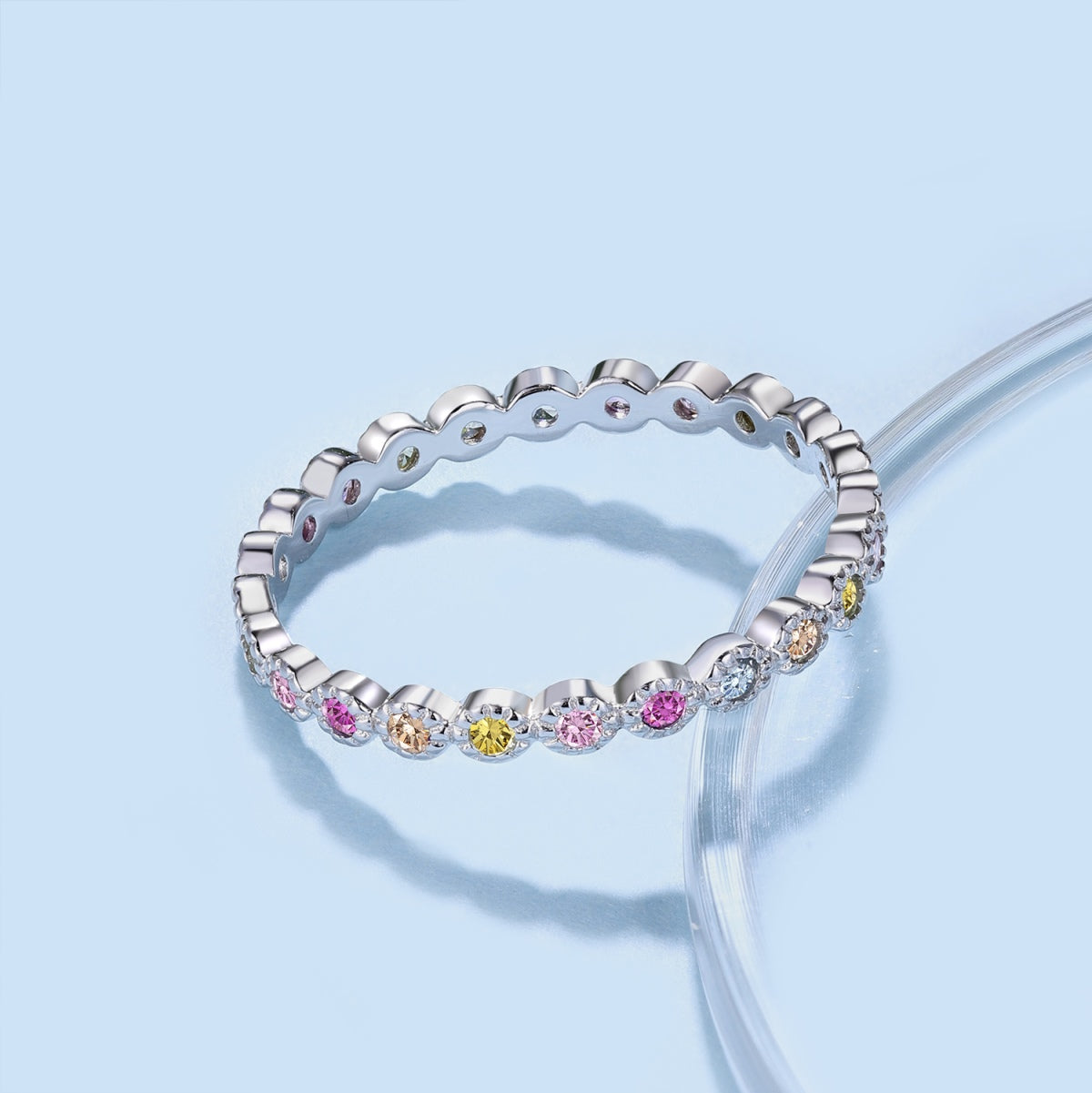 [baslovejewels]Radiant Sparkling Round Cut Daily Ring