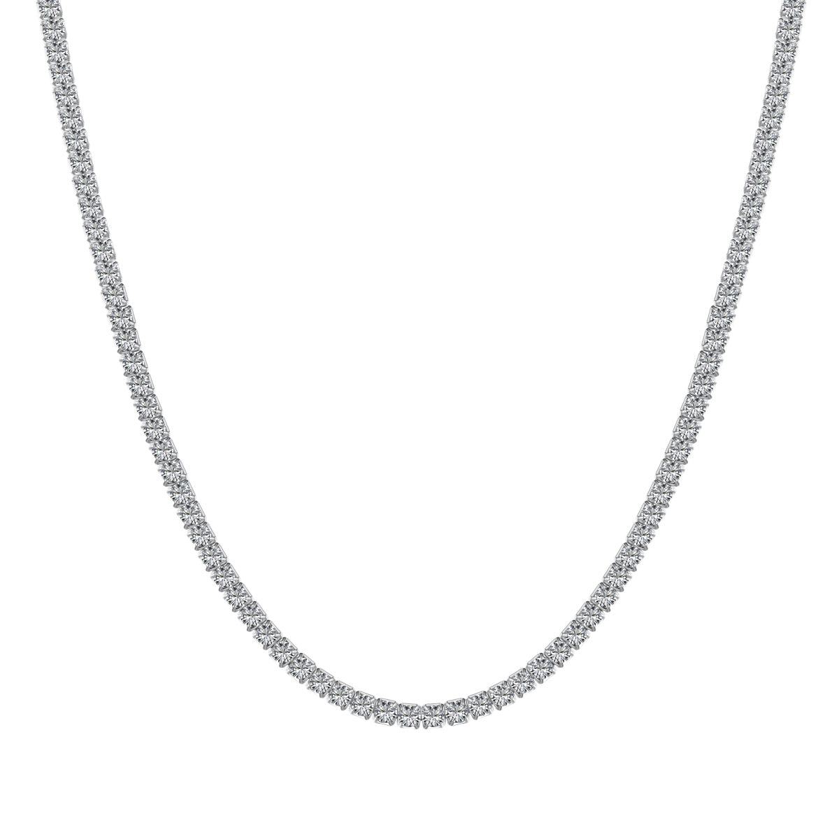 [baslovejewels]Delicate Round Shape Tennis Necklace