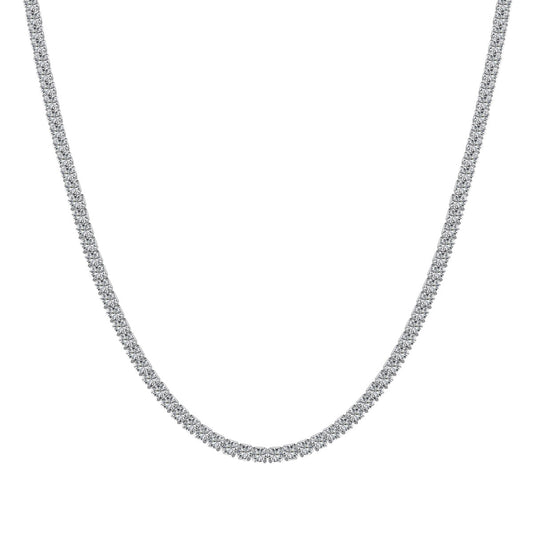[baslovejewels]Delicate Round Shape Tennis Necklace