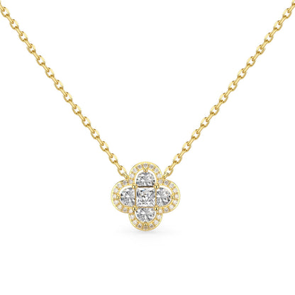 [baslovejewels]Spliced Lucky Four-Leaf Clover Versatile Necklace