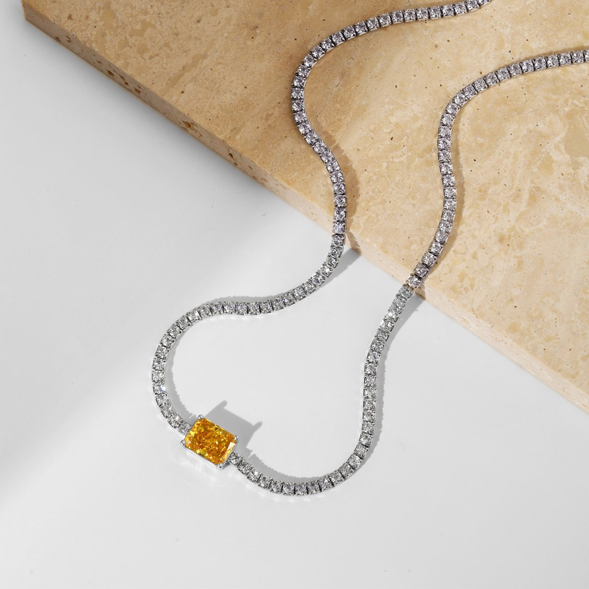 [baslovejewels]2.0 carat Ornate Emerald Cut Necklace