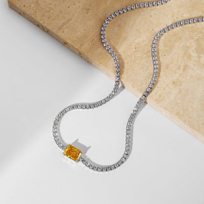 [baslovejewels]2.0 carat Ornate Emerald Cut Necklace