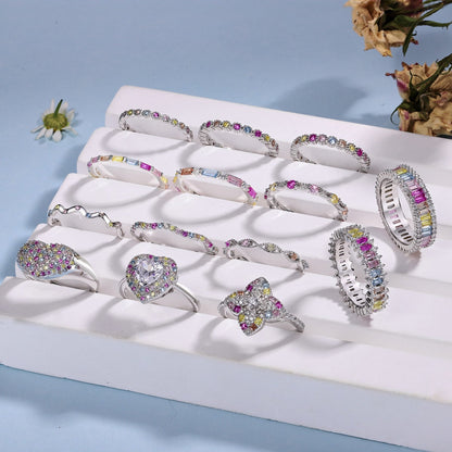 [baslovejewels]Unique Scintillating Round Cut Daily Ring