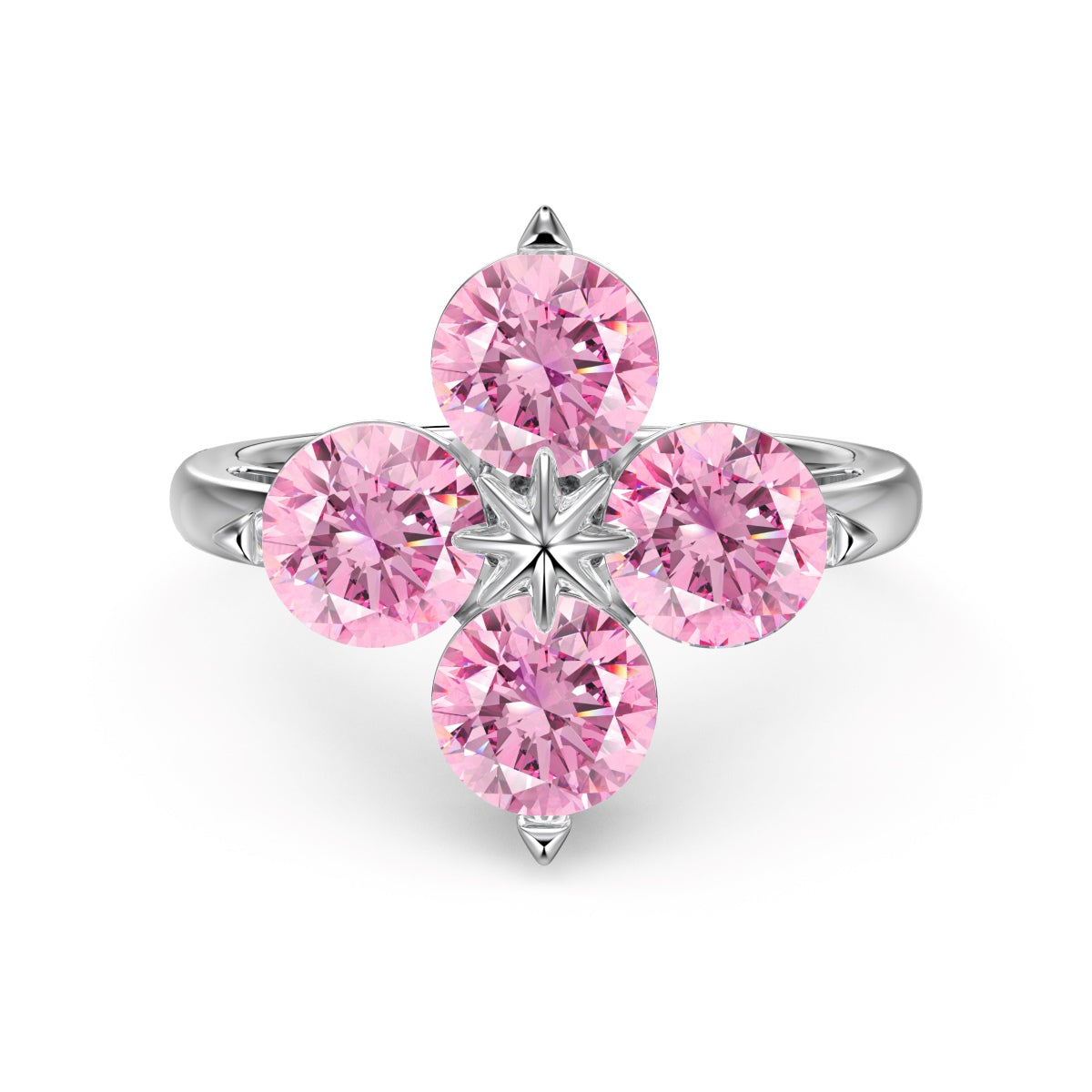 [baslovejewels]Four-Leaf Clover Eight-Pointed Star Ring