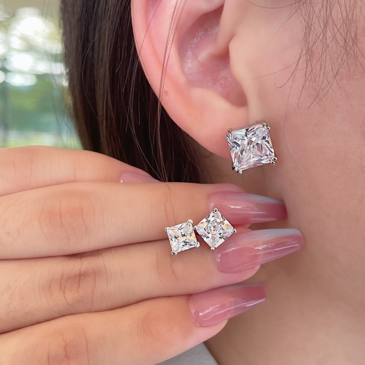 [baslovejewels]Delicate Square Shape Earrings