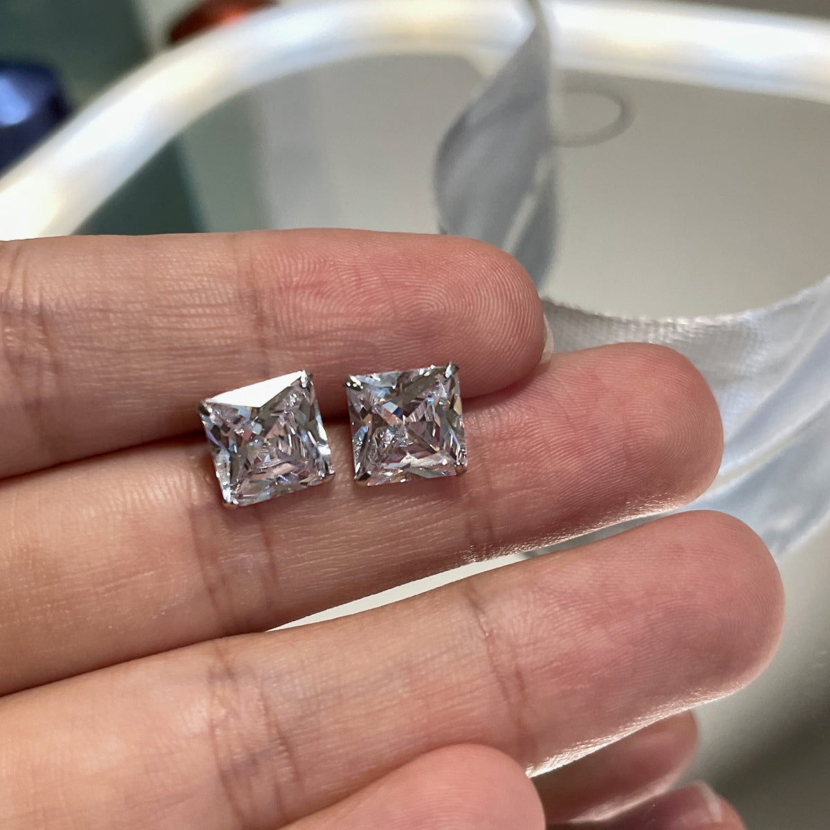 [baslovejewels]Ornate Square Shape Earrings