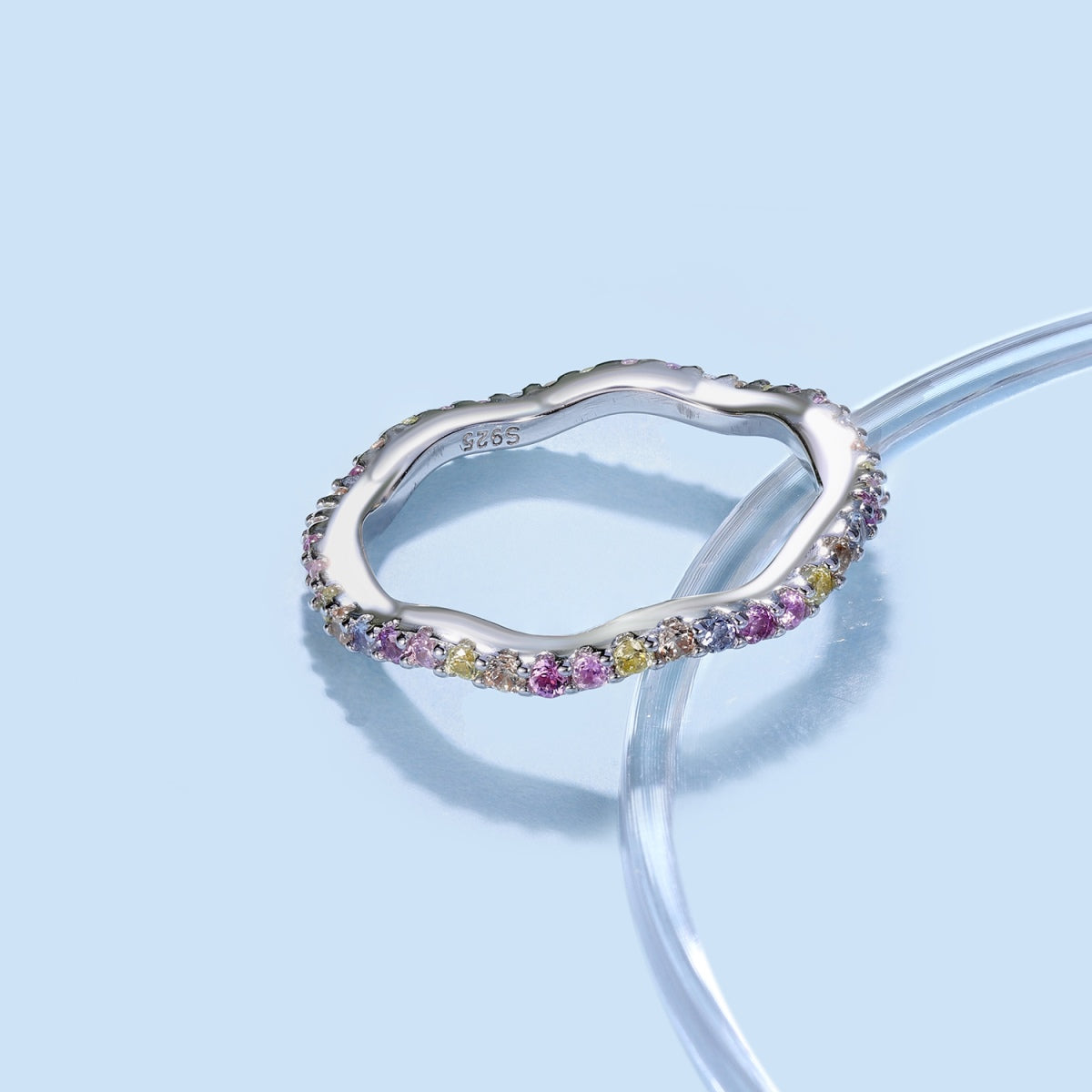 [baslovejewels]Dainty Colorful Round Cut Party Ring