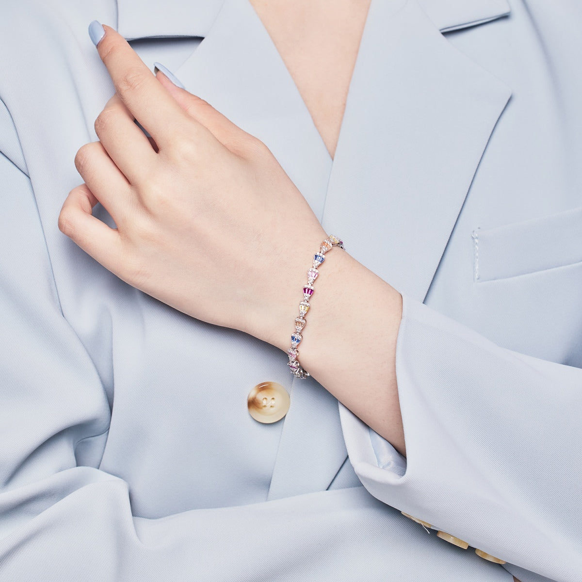 [baslovejewels]Radiant Water Drop Shape Daily Bracelet