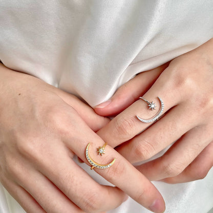 [baslovejewels]Eternity Moon & Star Ring