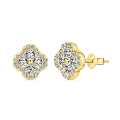 [baslovejewels]Four-Leaf Clover Flower Shaped Earrings