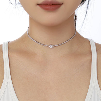 [baslovejewels]1.0 Carat Shining Oval Cut Necklace