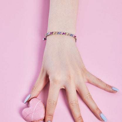 [baslovejewels]Ornate Sparkling Multi Cut Party Bracelet