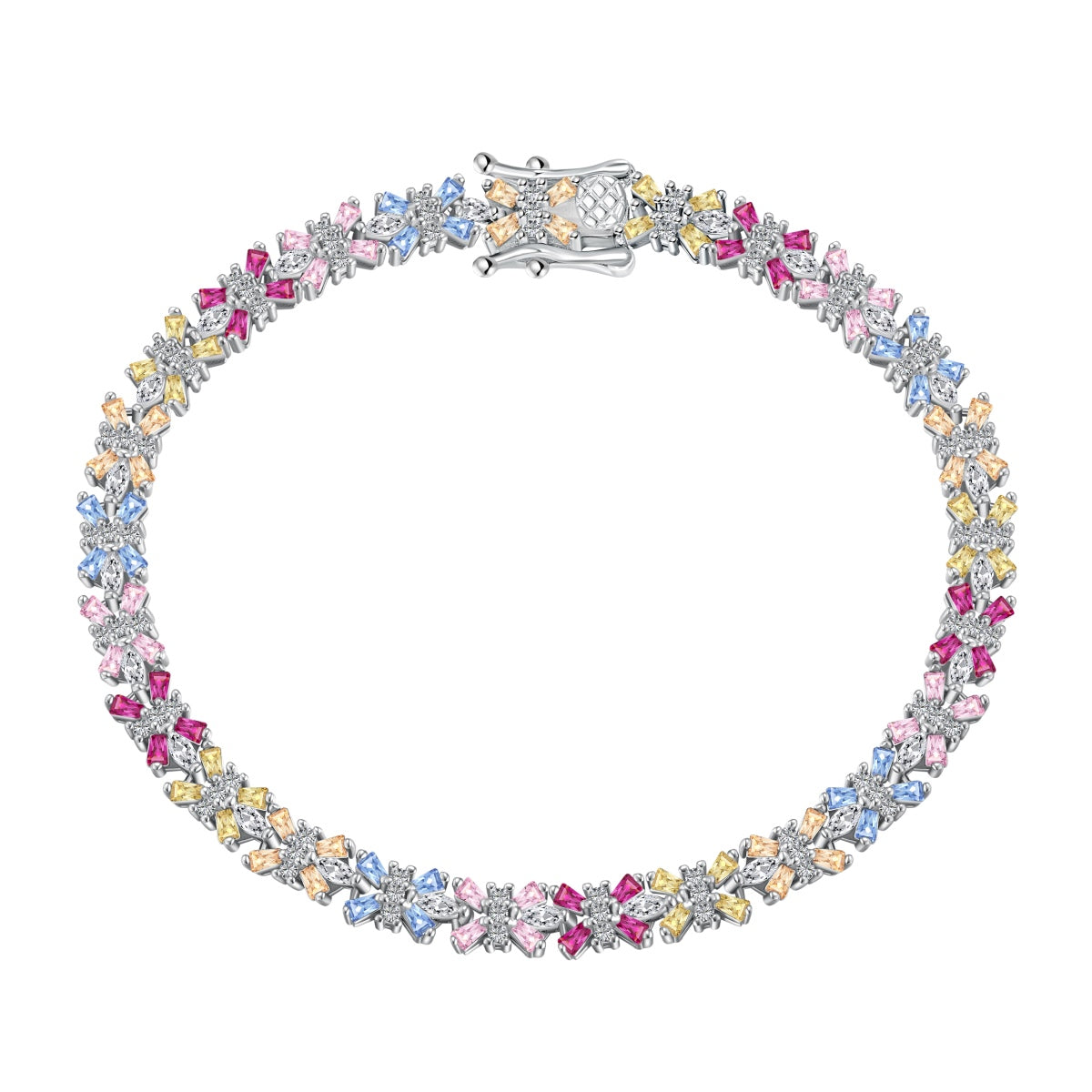 [baslovejewels]Radiant Colorful Emerald Cut Party Bracelet
