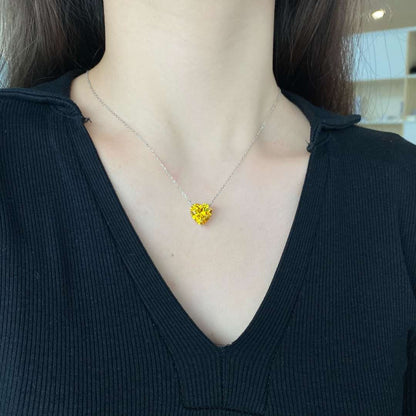 [baslovejewels]6.0 carat Radiant Heart Shape Necklace