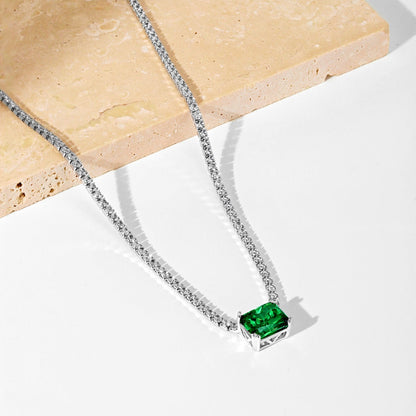 [baslovejewels]4.0 Carat Elegant Radiant Cut Necklace