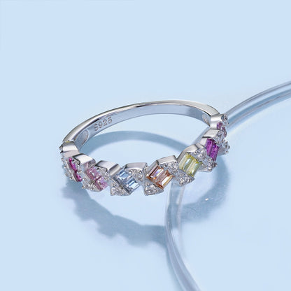 [baslovejewels]Delicate Vibrant Emerald Cut Daily Ring