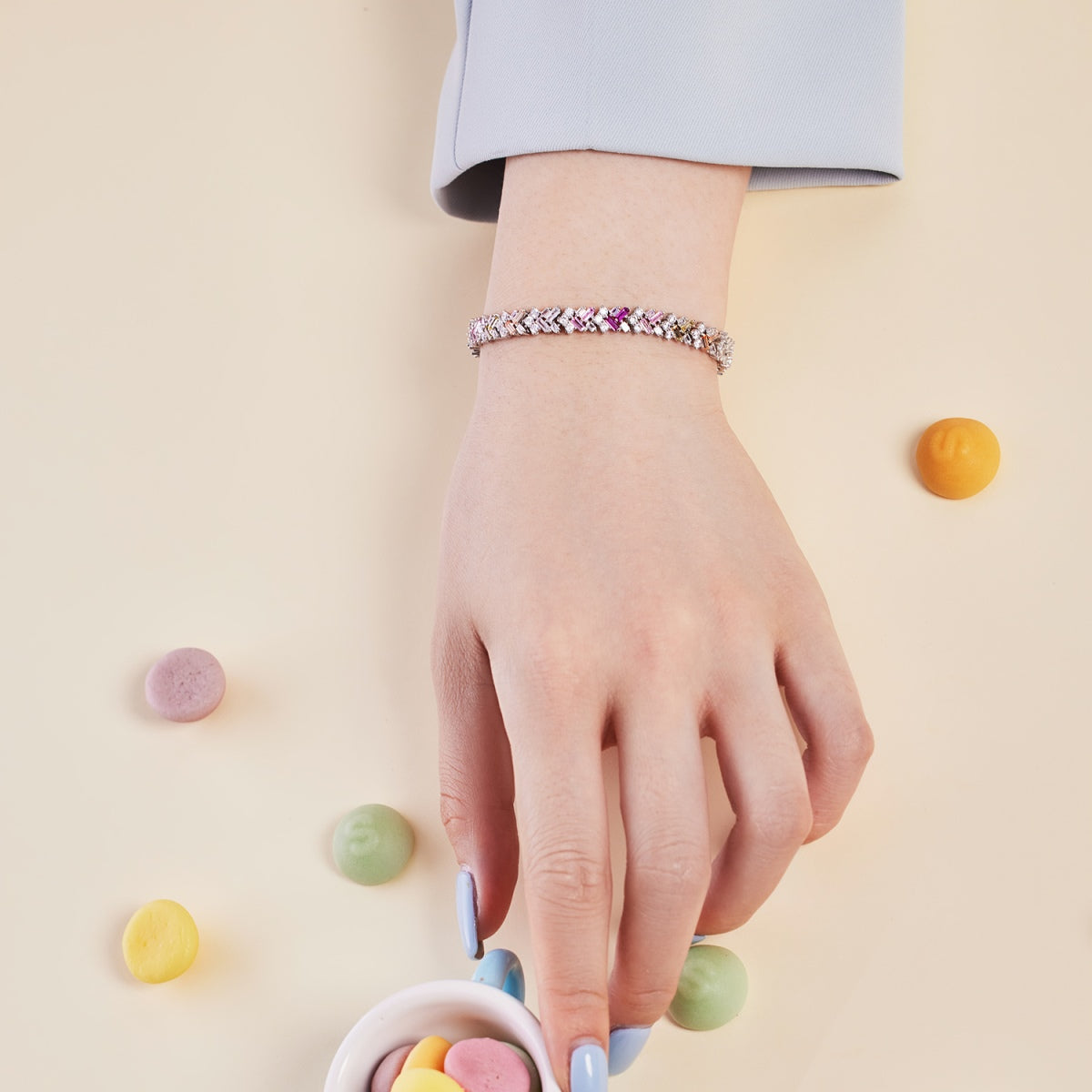 [baslovejewels]Dazzling Unique Multi Shape Daily Bracelet
