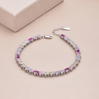 [baslovejewels]Delicate Colorful Emerald Cut Party Bracelet