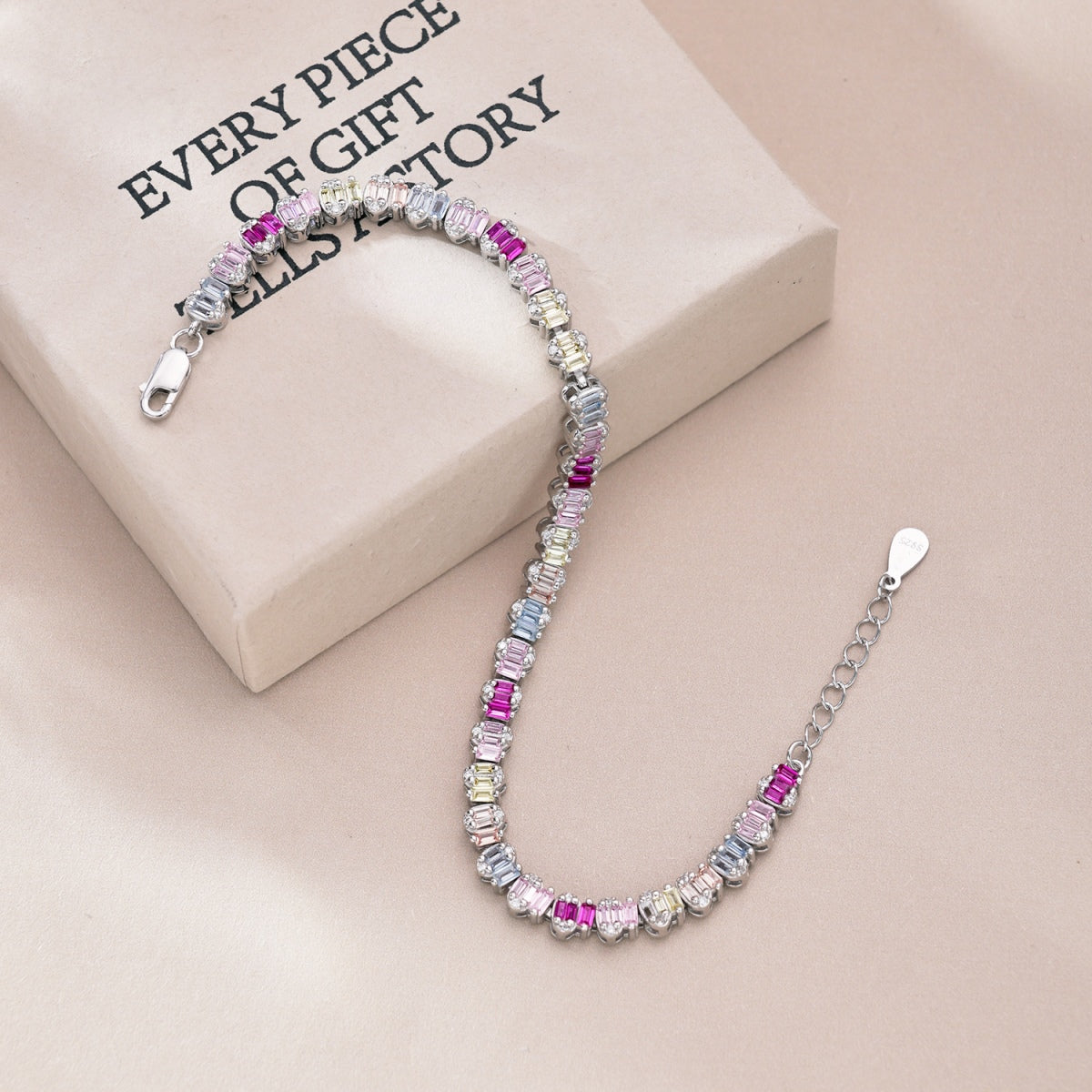 [baslovejewels]Delicate Colorful Emerald Cut Party Bracelet
