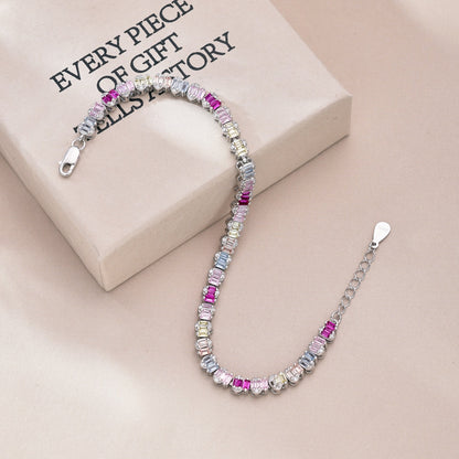 [baslovejewels]Delicate Colorful Emerald Cut Party Bracelet