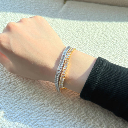 [baslovejewels]Exquisite Emerald Cut Daily Bracelet