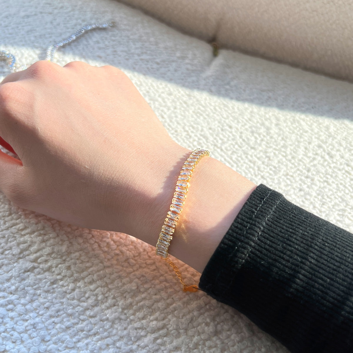 [baslovejewels]Exquisite Emerald Cut Daily Bracelet